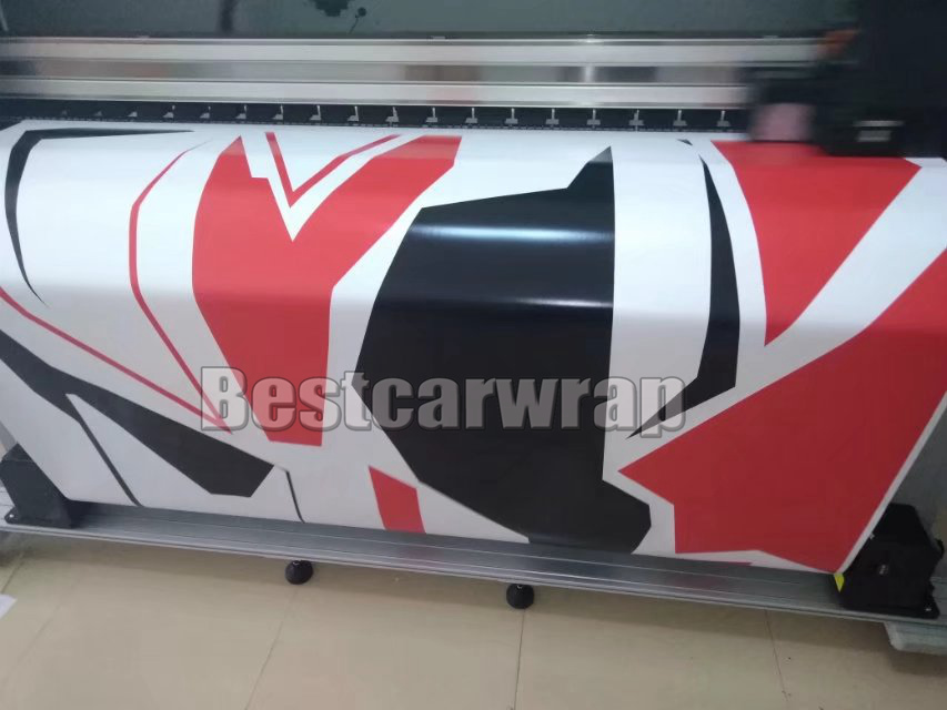 Large Red White black Pixel Camo VINYL Full Car Wrap Camouflage Covering For truck boat foil graphic size 1.52 x 30m/5x98ft