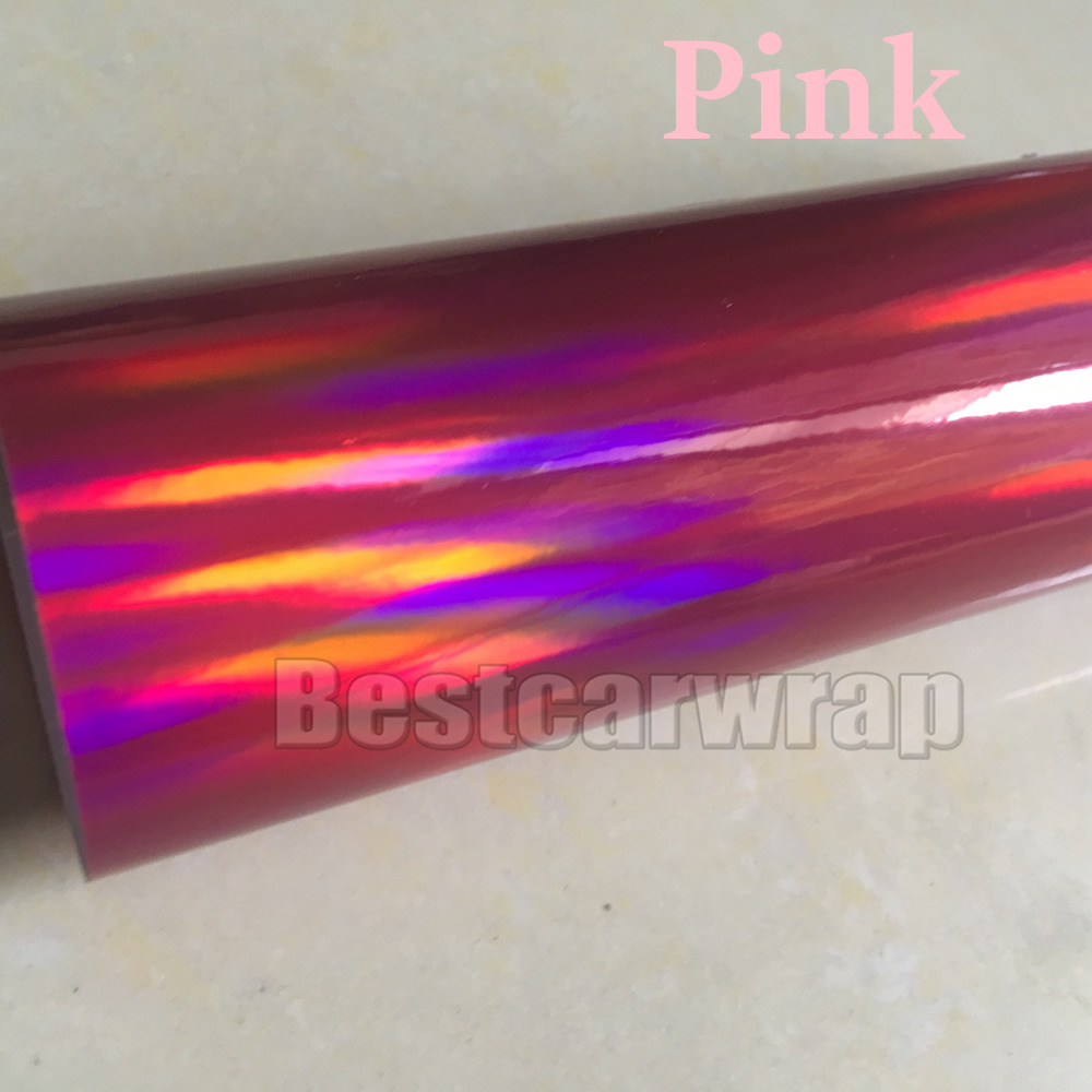 Various Color Chrome Holographic Vinyl Film For car wrapping with Air bubble Free Rainbow Chameleon Chrome Wrap LASER Foil 1.52x20m/ 5x67ft