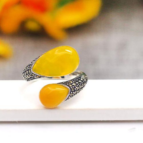 8x12mm & 7x10mm Pear Cabochon Semi Mount Ring 925 Sterling Silver Art Deco Fine Silver Jewelry Setting