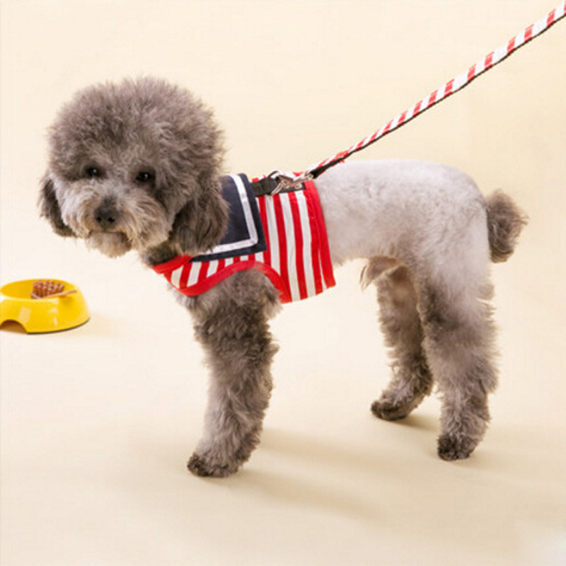 Hot sale dog traction rope chest strap Navy style sailor vest dog chain Teddy small dog rope pet supplies