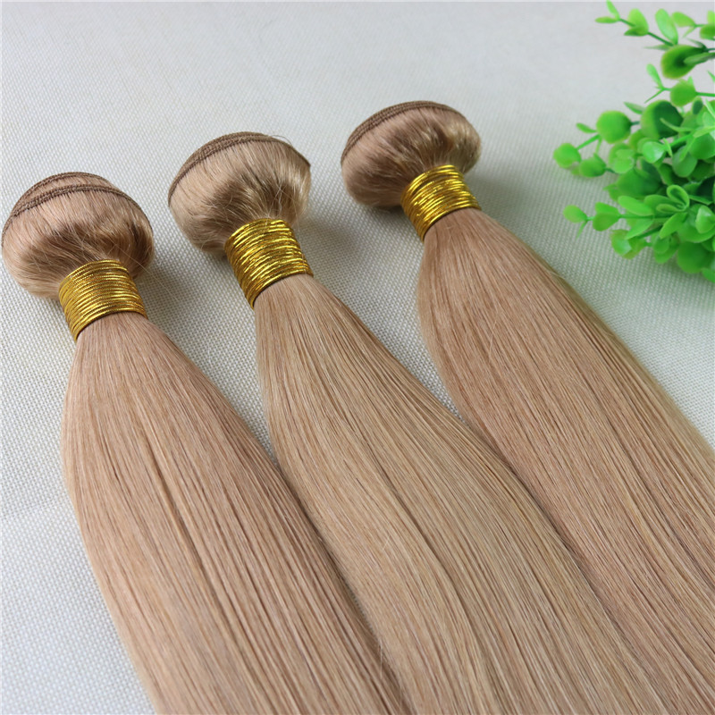 27 Strawberry Blonde Hair Weaves Brazilian Straight Human Hair Extensions Remy Hair Bundles 100gram Per Piece