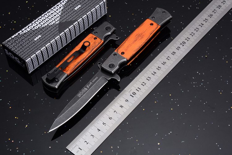 2017 SOG KS931 Stonewashed Flipper Tactical Folding Knife Wood Handle Outdoor Camping Hunting Survival Pocket Knife Rescue EDC Tool
2017 SOG KS931 Stonewashed Flipper Tactical Folding Knife Wood Handle Outdoor Camping Hunting Survival Pocket Knife Rescue EDC Tool
