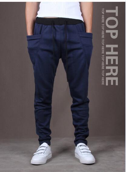 Wholesale- Male Sports Pants Men Casual Trousers Hip Hop Harem Pants Loose Trousers Boy Joggers Sweatpants Plus Size