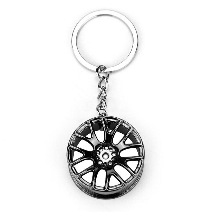 Brand new Car wheel key holder metal car hub gift novelty creative KR063 Keychains mix order 20 pieces a lot