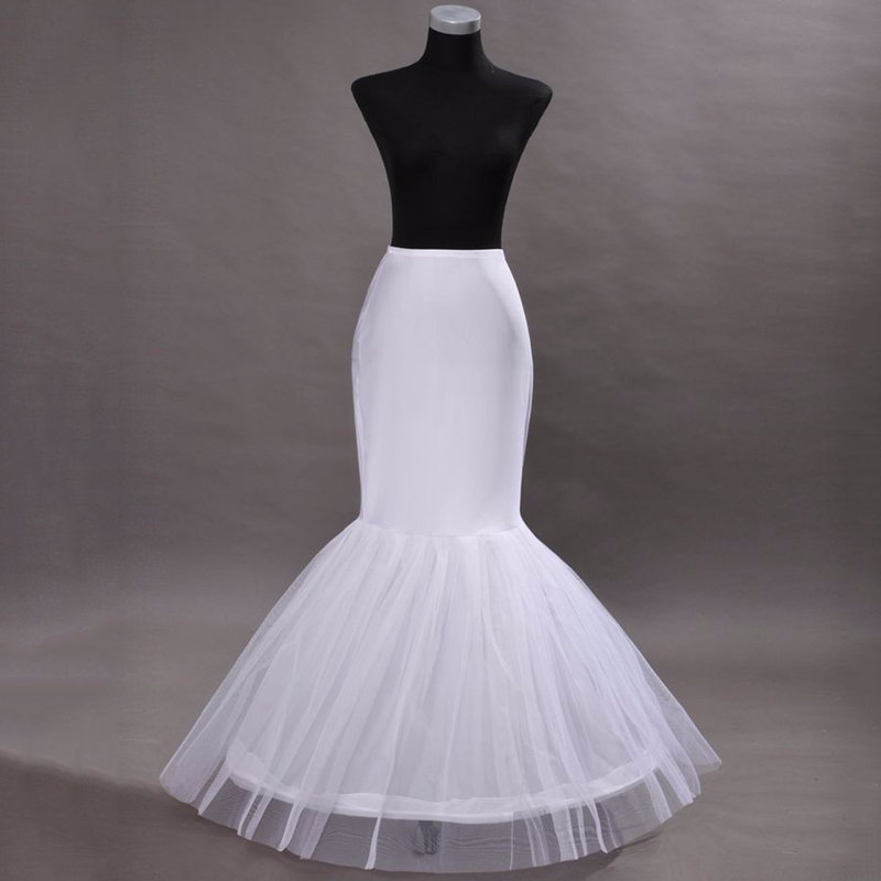 

Hot sale Mermaid Petticoat / slip 1 Hoop Bone Elastic Wedding Dress Petticoat Crinoline Jupon Mariage Free Shipping, Ivory