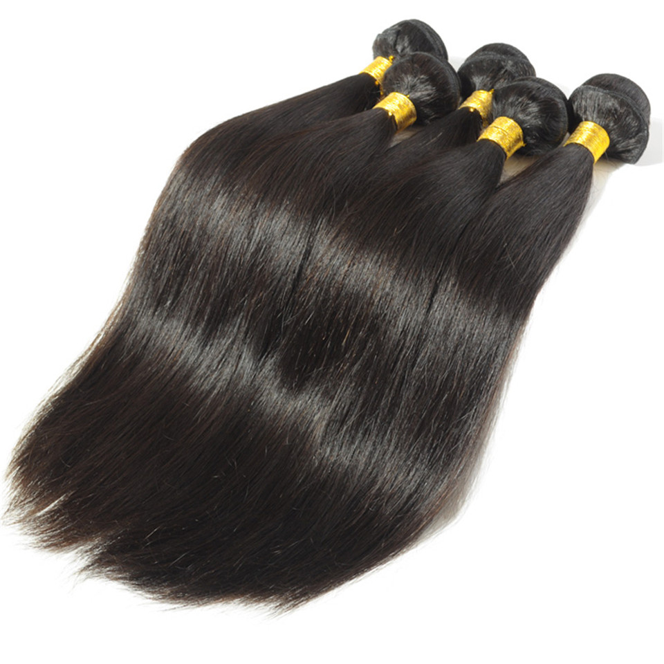 Free shipping Mink Brazilian Straight Virgin Weaves 100g/pc 3pcs/lot Double Wefts Natural Black Color Human Remy Hair Extensions