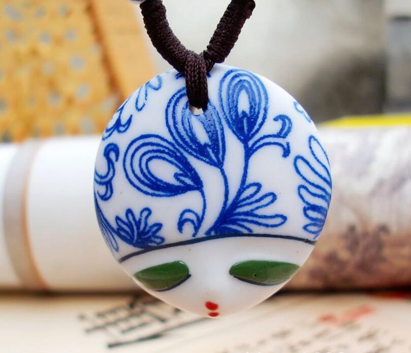 Brand new Ceramic jewelry jewelry baby face necklace pure hand original WFN504 (with chain) mix order 20 pieces a lot