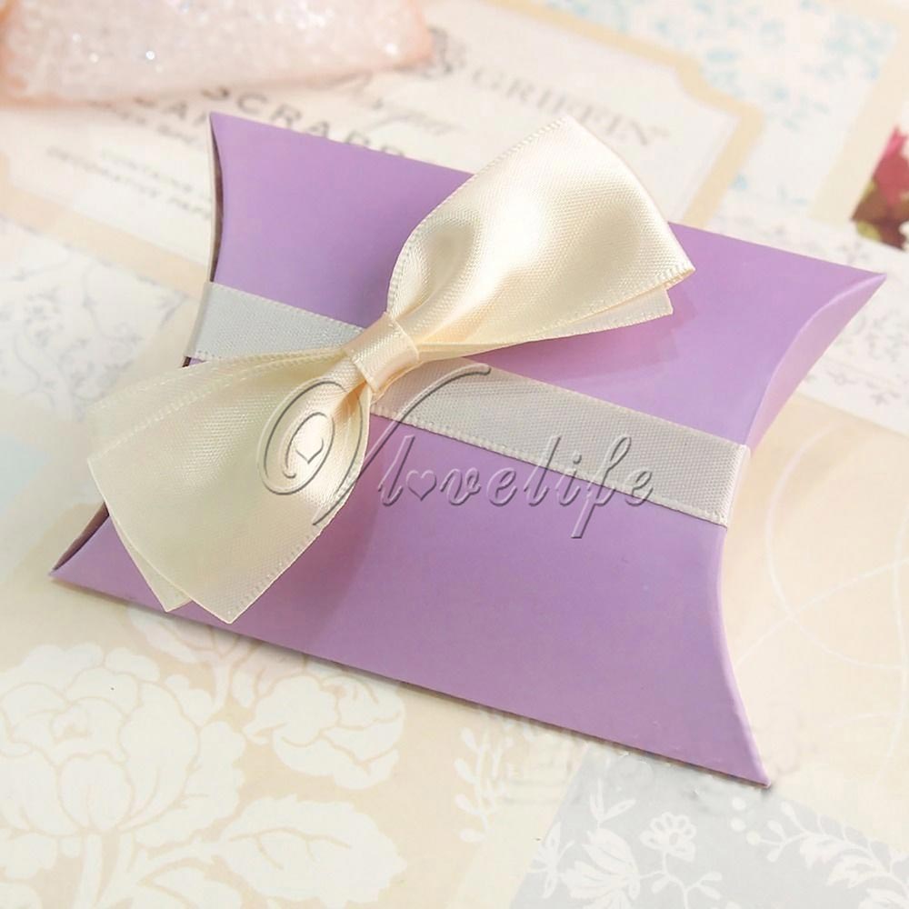 Gift Wrap 100pcs/lot New Style Pillow Shape Boxes Candy Box for Wedding Party Favor Decor Paperboard / PVC /Brown Kraft