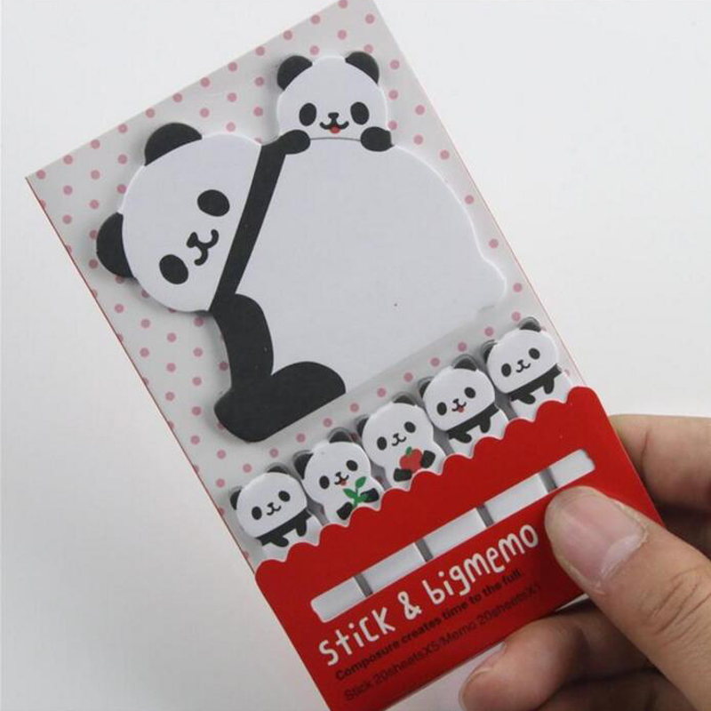 New 10 Sets/Lot Creative Sticker Mini Panda Shape Animal Sticky Notes Memo Pad Kid Children Gifts School Office Stationery Supplies