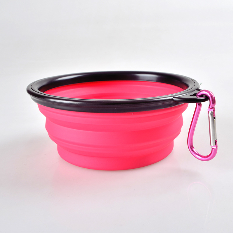Small size Pet Dog Silicone Bowls with hook Silicone Folding Feeding Bowl for Dog Cat Water Dish Portable Feeder Travel puppy folding Bowls