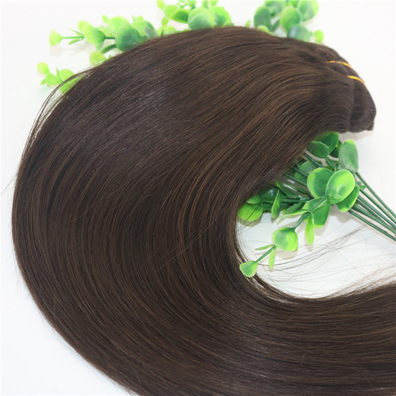 Clips Human Hair Extension 2# Dark Brown Straight Brazilian Human Hair 7PCS 120gram 12INCH 20INCH 26INCH