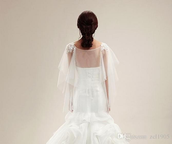 Hot Sale Wedding Special Occasion Shawl White Ivory Gray Black Wrap Shawl Coat Jackets Boleros Shrugs Regular Capes 2017