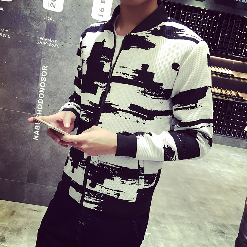 Wholesale- New 2016 spring fashion color block baseball uniform slim fit jacket men veste homme men's clothing plus size m-5xl /JK6