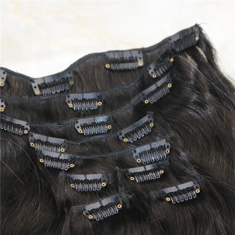 #2/6/18 Clip In Human Hair Extensions Balayage Ombre Medium Brown With Ash Blonde Balayage Highlights 120gram 7Pieces