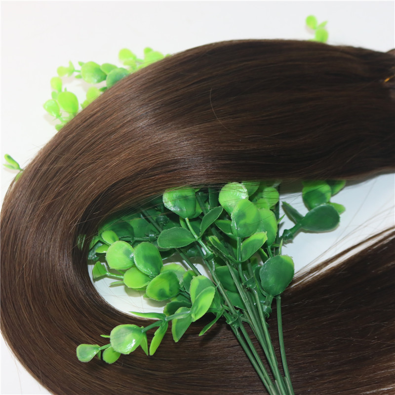 8A Clips Human Hair Extension 4# Dark Brown Straight Brazilian Human Hair 7PCS 120gram 12INCH 20INCH 26INCH