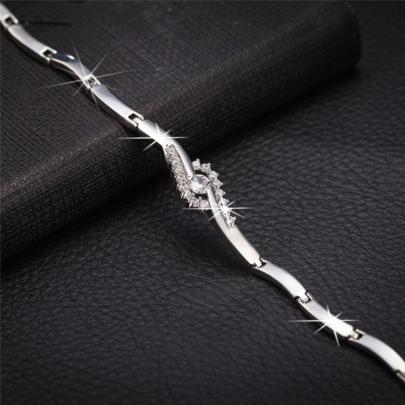 New Fashion 18K Yellow/White Gold Plated CZ Women Anklet Bracelet Chain for Birde for Wedding Party