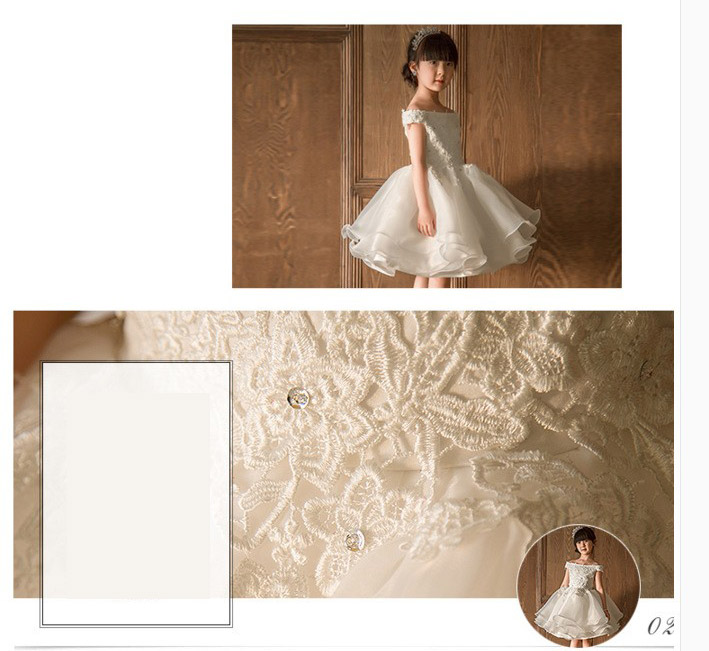 2017 Holidays Flower Girls Dress White Lace Clothes With Advanced Appliques Toddler Clothing For Girls Clothing Kids Dress For Wedding