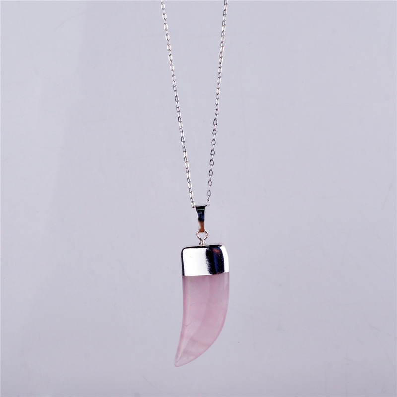2017 New Vintage Bullet Quartz Crystal Necklace Pendant For Women Gold Chain Natural Stone Amethyst Necklaces & Pendants Jewelry Bijoux