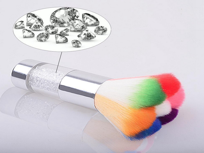 Colorful Nail Dust Brushes Acrylic & UV Nail Gel Powder Nail Art Dust Remover Brush Cleaner Rhinestones Makeup Foundation Tool