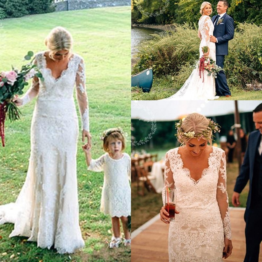 2017 New Vintage Mermaid Wedding Dresses V Neck Long Sleeves Lace Appliques Sweep Train Button Back Tulle Plus Size Formal Bridal Dress, White
2017 New Vintage Mermaid Wedding Dresses V Neck Long Sleeves Lace Appliques Sweep Train Button Back Tulle Plus Size Formal Bridal Dress, White