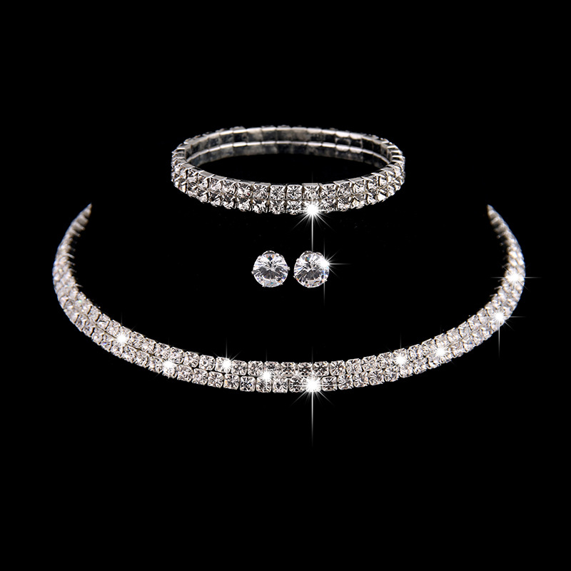 Luxury Three-piece sets Bridal Jewelry Choker Necklace Earrings Bracelet Wedding Jewelry Accessories Fashion Style engagement Party Hot sale, White
Luxury Three-piece sets Bridal Jewelry Choker Necklace Earrings Bracelet Wedding Jewelry Accessories Fashion Style engagement Party Hot sale, White