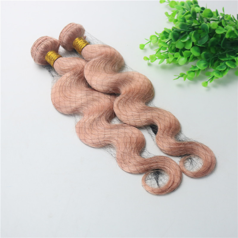 Hot Pink Colorful Human Hair Bundles Rose Gold Brazilian Body Wave Remy Pink Hair Bundles For Summer Wholesale