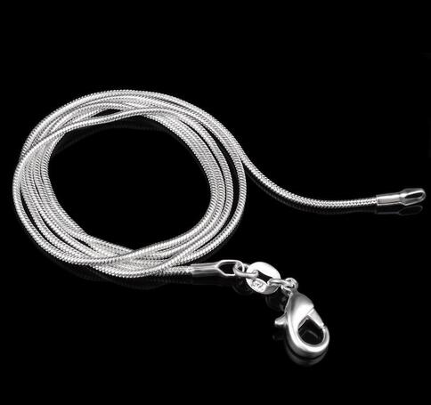 925 Sterling Silver Snake Chain Necklace for Woman Lobster Clasps Smooth Chain Fashion Jewelry Size 1mm 16 18 20 22 24 inch