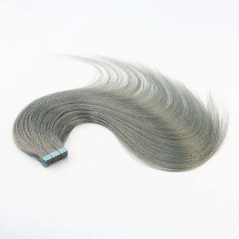 Silve Color Seamless Virgin Human Hair Skin Weft Tape in Remy Hair Extensions Hair Extensions Slik Straight Tape on Extension 100g Per Piece