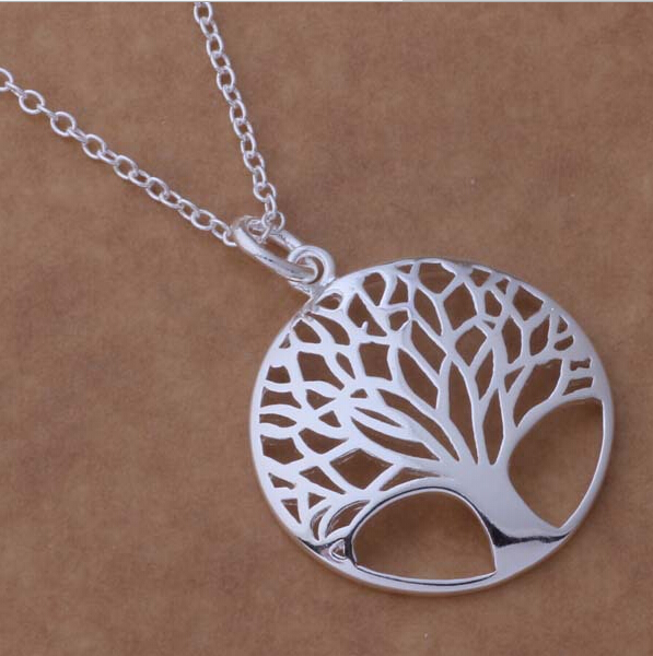 Fashion silver Tree Of Life Pendant Necklace silver totem religion 18inch collares populares 925 wedding Valentines Day jewelry