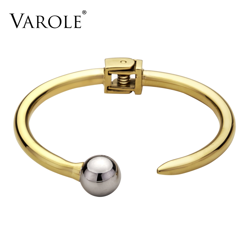 VAROLE Best Present Nail Hollow Ball Can Open Bangles For Women Summer Love Bangle Bracelet Gold Color Cuff Bracelets Pulseiras
VAROLE Best Present Nail Hollow Ball Can Open Bangles For Women Summer Love Bangle Bracelet Gold Color Cuff Bracelets Pulseiras