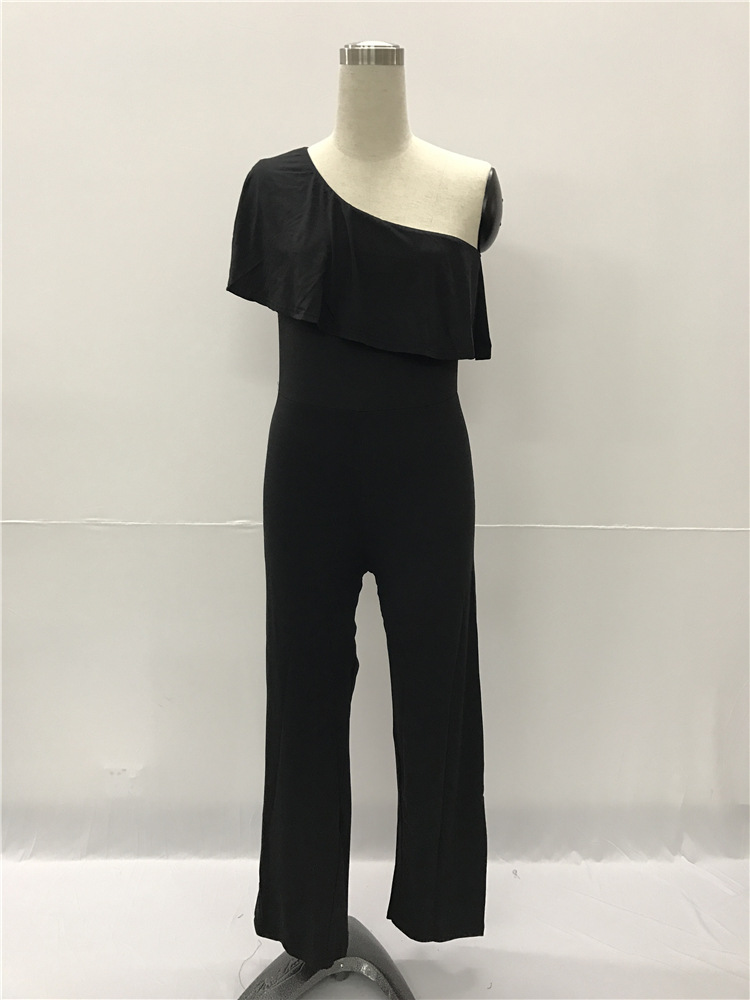 Wholesale- 2017 new style brand fashion summer jumpsuit slash neck casual jumpsuit sexy full length jumpsuit YD3512