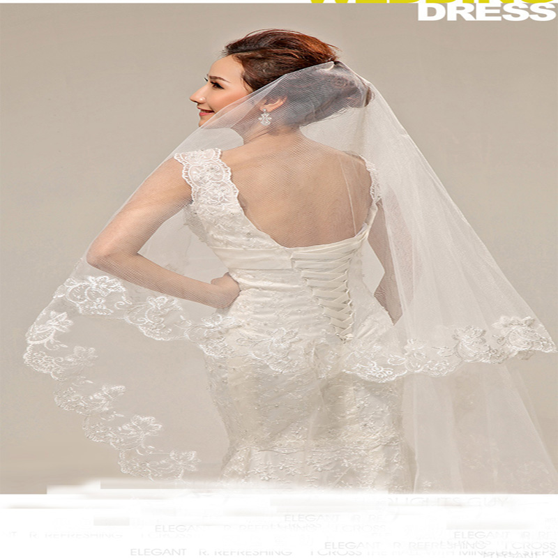 Bridal Veils Charming Cheap Girls Wedding Bridal Accessories Veil For Wedding Lace White Ivory Color Hot Sale Charming