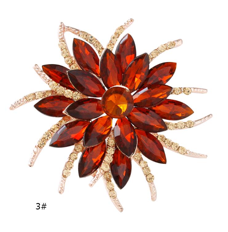 Elegant Crystal Corsage with Large Flower Design - Perfect Accessory for Weddings & Parties Floral Brooch