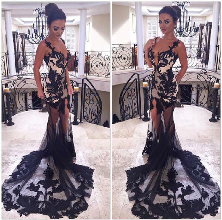 New Arrival Sexy Plunging Neck Lace Evening Gown Applique Spaghetti Strap Party Dresses With Black Lace of Prom Dress
New Arrival Sexy Plunging Neck Lace Evening Gown Applique Spaghetti Strap Party Dresses With Black Lace of Prom Dress