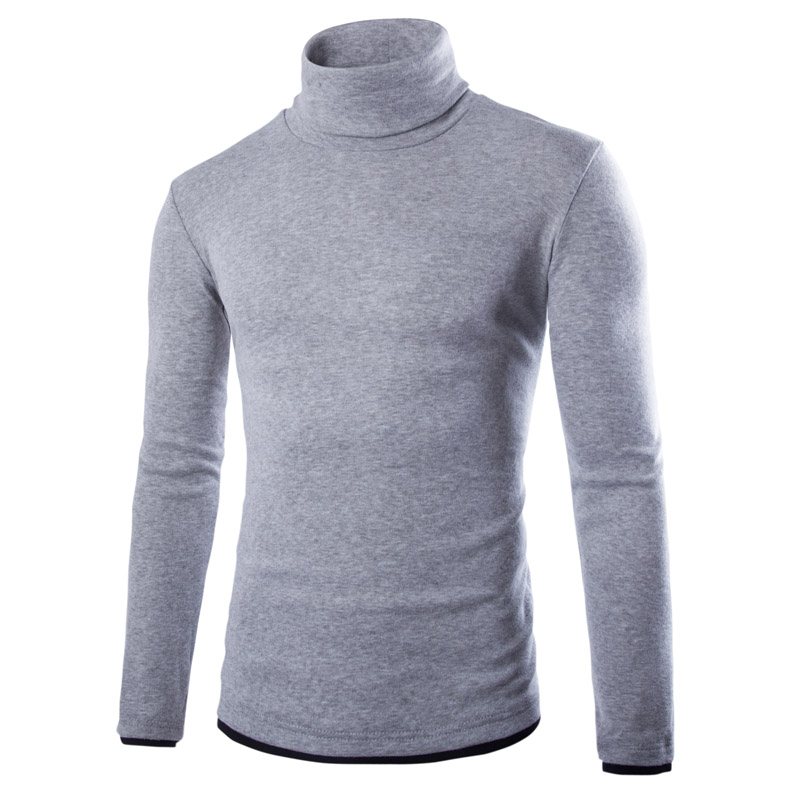 Men's tops Turtleneck Knitted Pullover spring Autumn Slim Fit Elastic Homme Solid sweaters Mens knitwear New Basic Style