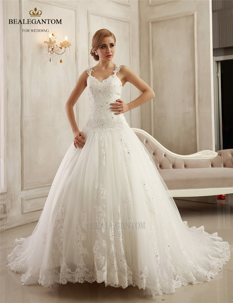 2017 New Real Photo Lace Ball Gown Wedding Dresses Organza Appliques Cheap Vintage Plus Size Bridal Gowns BM26