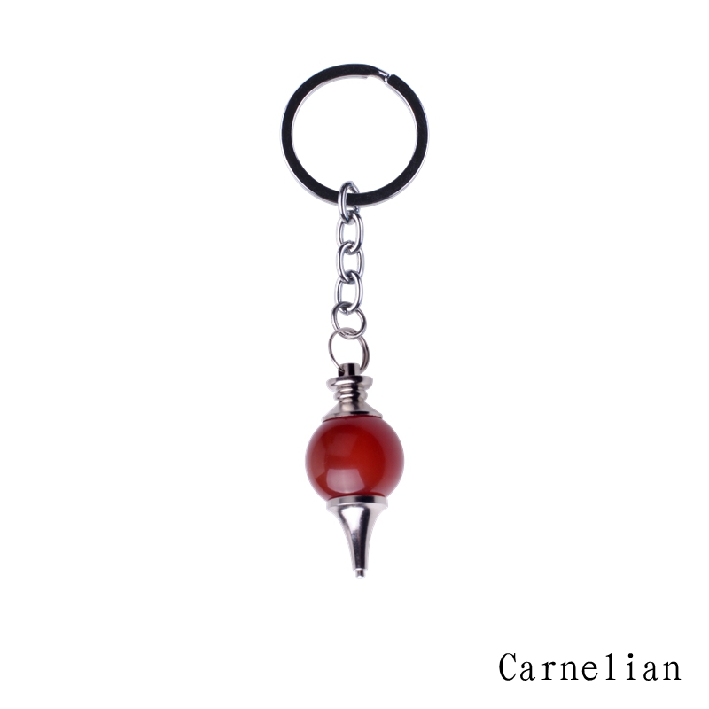 2017 Natural stone crystal ball pendulum key chain accessories keychain Turquoise Lapis lazuli for women spring bag charm