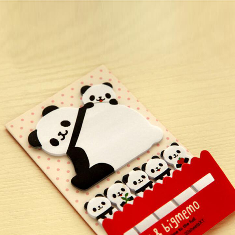 New 10 Sets/Lot Creative Sticker Mini Panda Shape Animal Sticky Notes Memo Pad Kid Children Gifts School Office Stationery Supplies