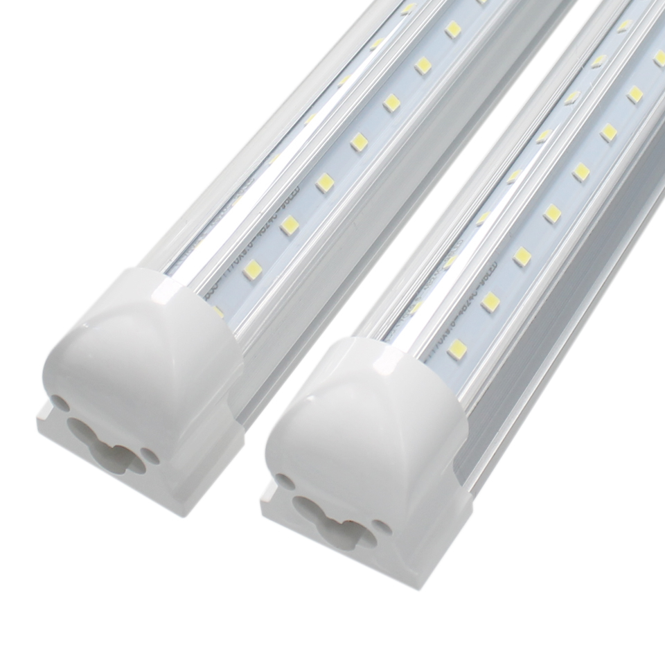 V-Shaped T8 Led Tube Lights 4FT 28W 5FT 36W 6FT 42W 8FT 72W 2.4m Integrated Cooler Door Led Fluorescent Double Glow lighting