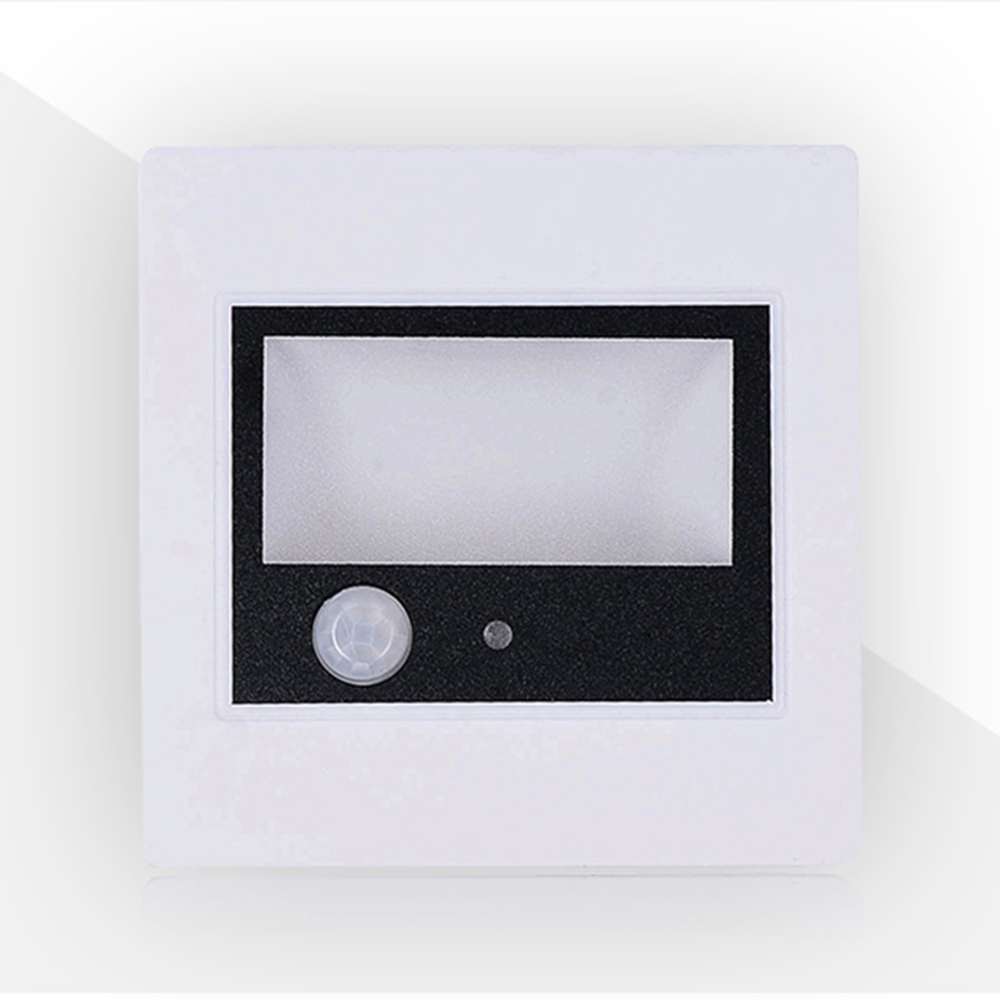 2.5W AC85-265V LED Human Body & Light Sensor Wall Plinth Recessed Stairs Lamp Corridor Lamps Hotel Aisle Drawing Room Night Lights