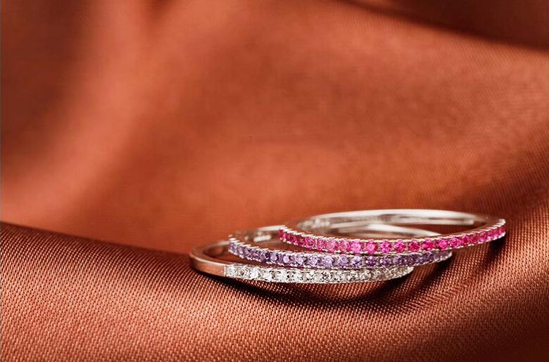 Victoria Wieck Jewelry Pure 100% Sterling Sier Ruby CZ Dia Gemstones Party Single Women Wedding Engagement Band Ring Gift