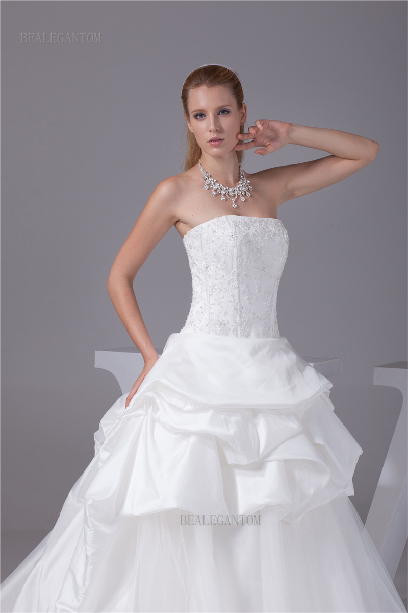 white sweetheart lace ball gown wedding dresses organza appliques beaded cheap lace up plus size bridal gowns bm48
