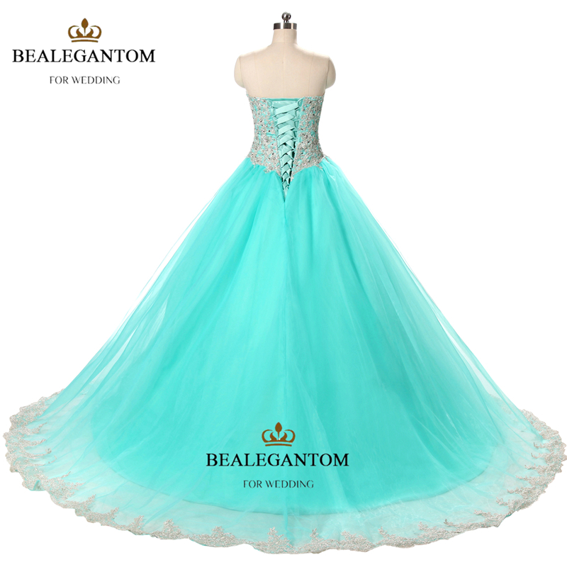 mint blue quinceanera dresses ball gown with lace ruffle sequins shiny sweet 16 prom pageant party gowns qc126