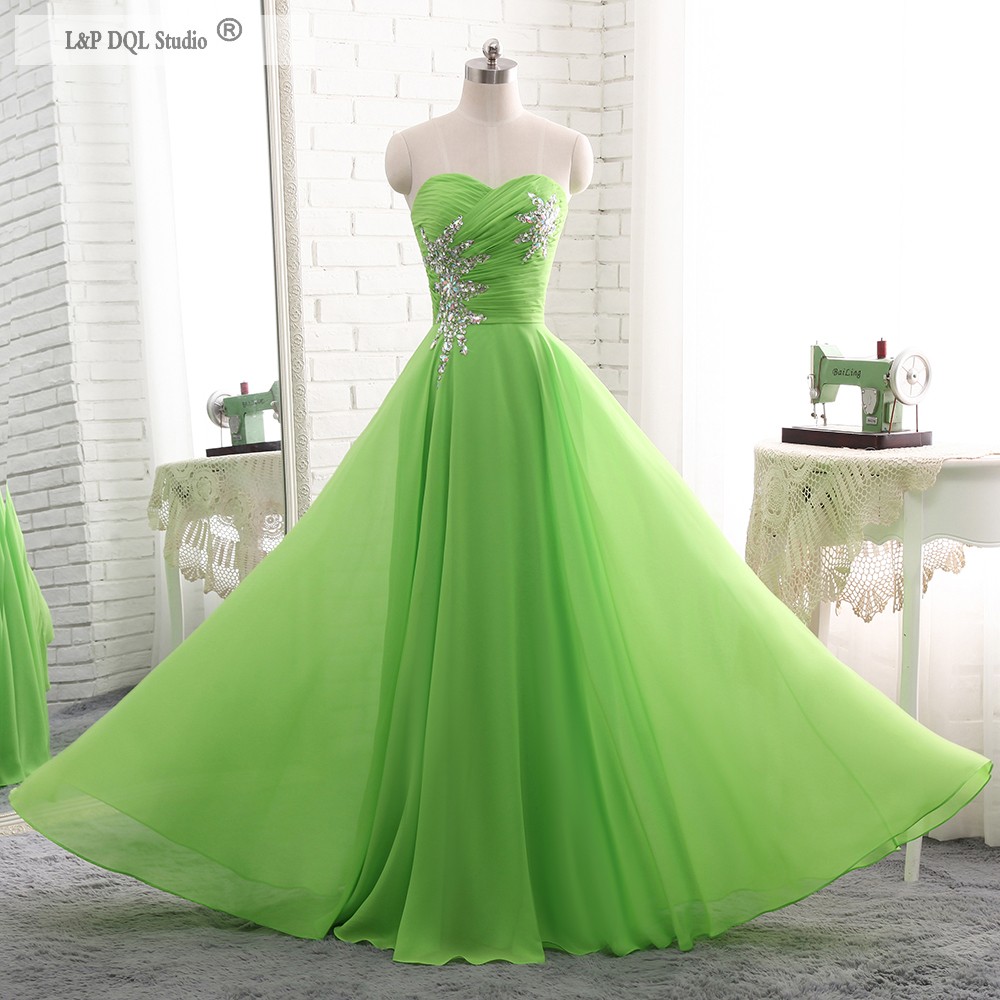 Green Chiffon Bridesmaid Dresses Long Wedding guest dress Royal Blue,Burgundy,Champagne Shining Sequins Beads Dress