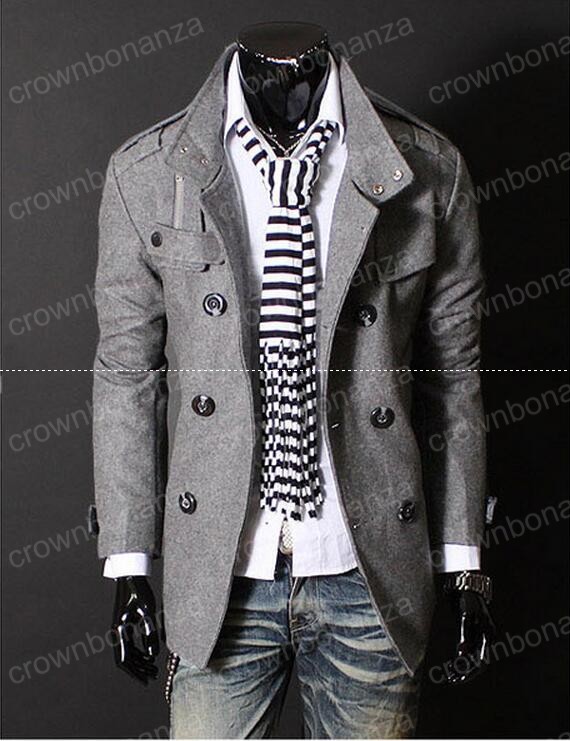Fashion Stylish Men's Trench Coat, Winter Jacket ,mens mid-long slim Double Breasted Coat ,Overcoat woolen Outerwear M-XXXL NEW ARRIVE!hight