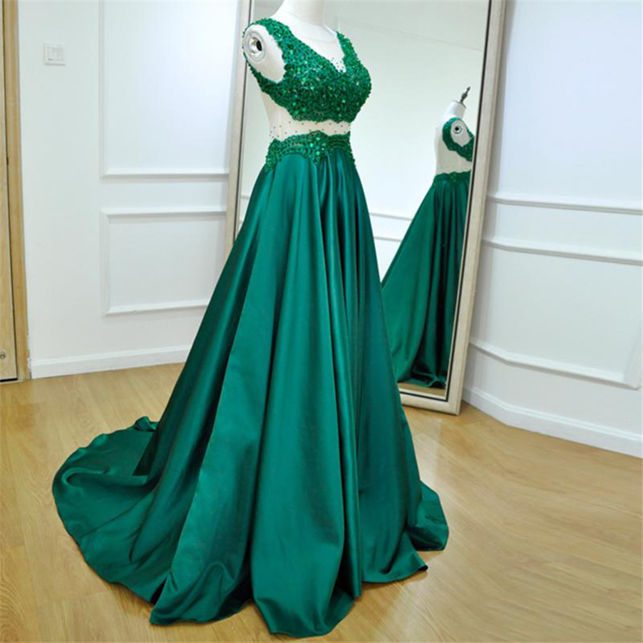 Crystal Beaded Appliques Satin Evening Gowns vestido de festa Backless Formal Evening Dress New Green Long Prom Dresses, Orange
Crystal Beaded Appliques Satin Evening Gowns vestido de festa Backless Formal Evening Dress New Green Long Prom Dresses, Orange