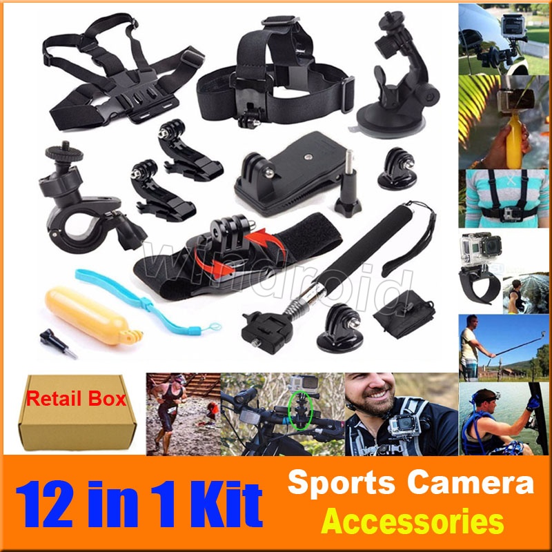 12 In 1 Travel kit Wrist Strap + Helmet Mount Head Chest Belt Mount + Bobber For Hero 4 3+ 3 2 SJcam EKEN Action Camera H9R H9 H6S + Box
12 In 1 Travel kit Wrist Strap + Helmet Mount Head Chest Belt Mount + Bobber For Hero 4 3+ 3 2 SJcam EKEN Action Camera H9R H9 H6S + Box