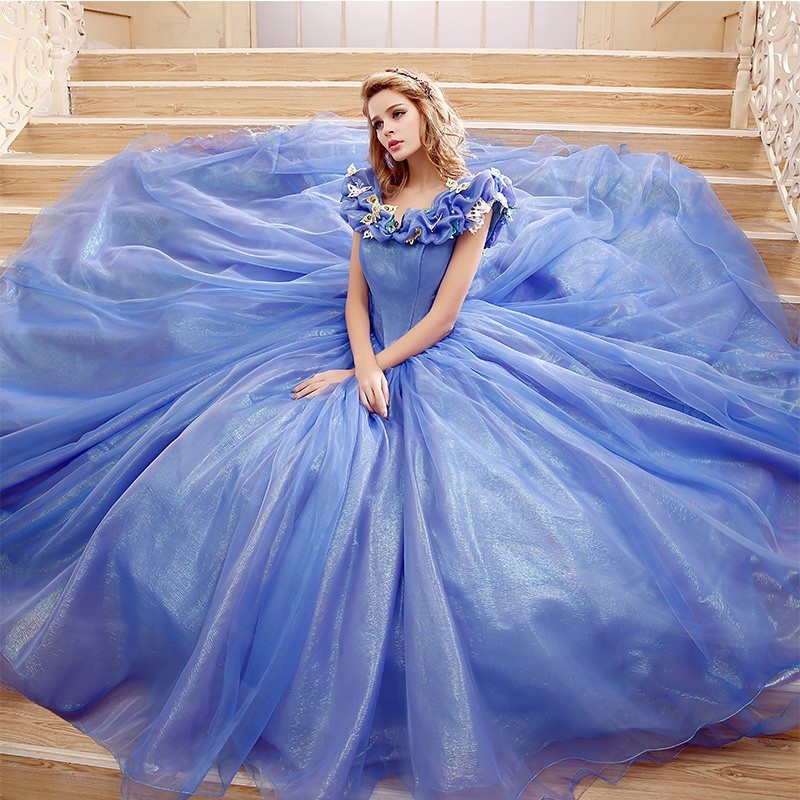 Lace Applique Prom Dresses Hollow Back Evening Gowns Court Train Ball Gown Plus Size Party Dress