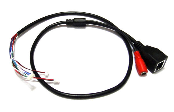 LAN cable for CCTV IP camera board module, IP camera tail cable, Single status LED, RJ45 female connectors with Terminlas