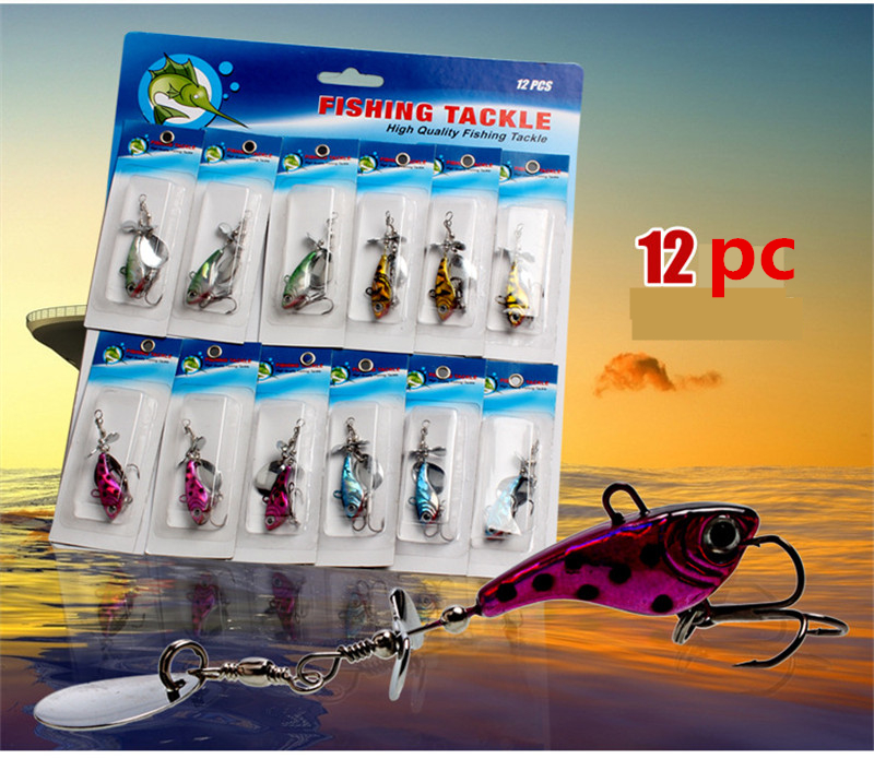 Metal Spinner Baits 12g 4colors Atificial Metal VIB lure sets Sequins fishing hooks BASS Fishing Accessories
Metal Spinner Baits 12g 4colors Atificial Metal VIB lure sets Sequins fishing hooks BASS Fishing Accessories